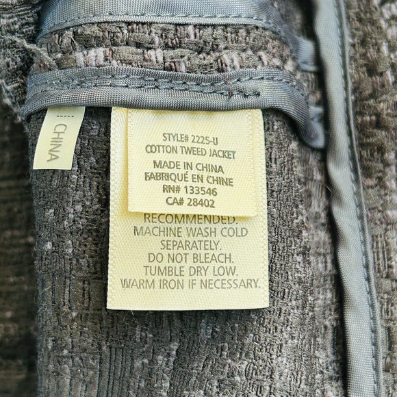 ecru Structured Embroidered Cotton Tweed Jacket (size M) - Picture 8 of 13